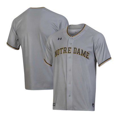 Gray Notre Dame Fighting Irish Replica Baseball Jersey - retro stitched baseball jersey for Gray Notre fans