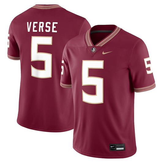 Jared Verse Garnet Florida State Seminoles Player Game Jersey - retro stitched jersey jersey for Jared Verse fans