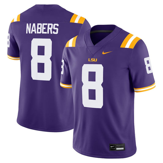 Malik Nabers Purple Lsu Tigers Player Game Jersey - retro stitched jersey jersey for Malik Nabers fans