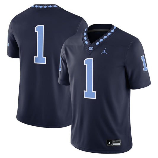 Jordan Brand 1 Navy North Carolina Tar Heels Alternate Game Jersey - retro stitched jersey jersey for Jordan Brand fans
