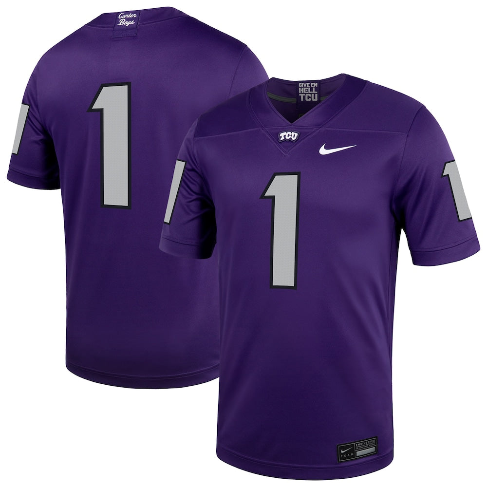 1 Purple Tcu Horned Frogs Untouchable Football Jersey - retro stitched football jersey for 1 Purple fans