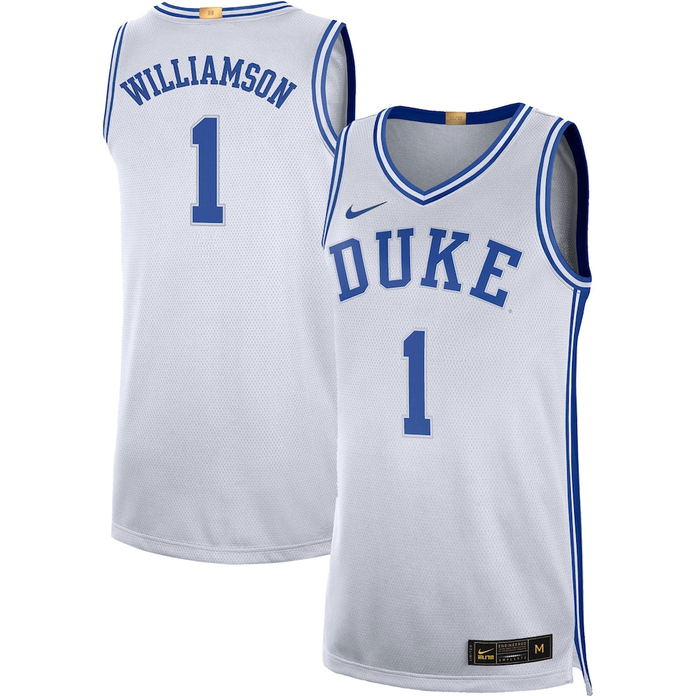 Zion Williamson White Duke Blue Devils Limited Basketball Jersey - retro stitched basketball jersey for Zion Williamson fans