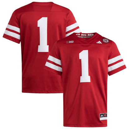 1 Scarlet Nebraska Huskers Premier Jersey - retro stitched jersey jersey for 1 Scarlet fans