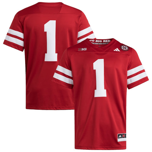 1 Scarlet Nebraska Huskers Premier Jersey - retro stitched jersey jersey for 1 Scarlet fans