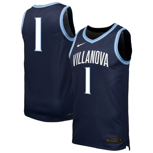 Navy Villanova Wildcats 1 Replica Basketball Jersey - retro stitched basketball jersey for Navy Villanova fans