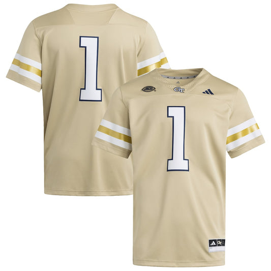 1 Gold Georgia Tech Yellow Jackets Premier Jersey - retro stitched jersey jersey for 1 Gold fans