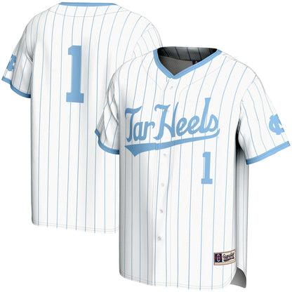 Gameday Greats 1 White North Carolina Tar Heels Lightweight Baseball Jersey - retro stitched baseball jersey for Gameday Greats fans