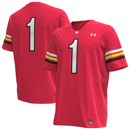 1 Red Maryland Terrapins Replica Football Jersey - retro stitched football jersey for 1 Red fans