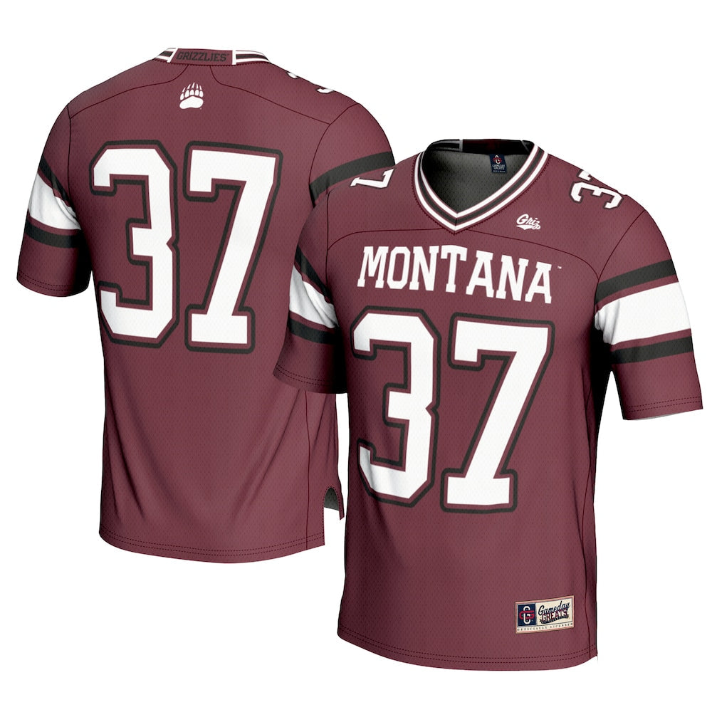 Gameday Greats 37 Maroon Montana Grizzlies Football Jersey - retro stitched football jersey for Gameday Greats fans
