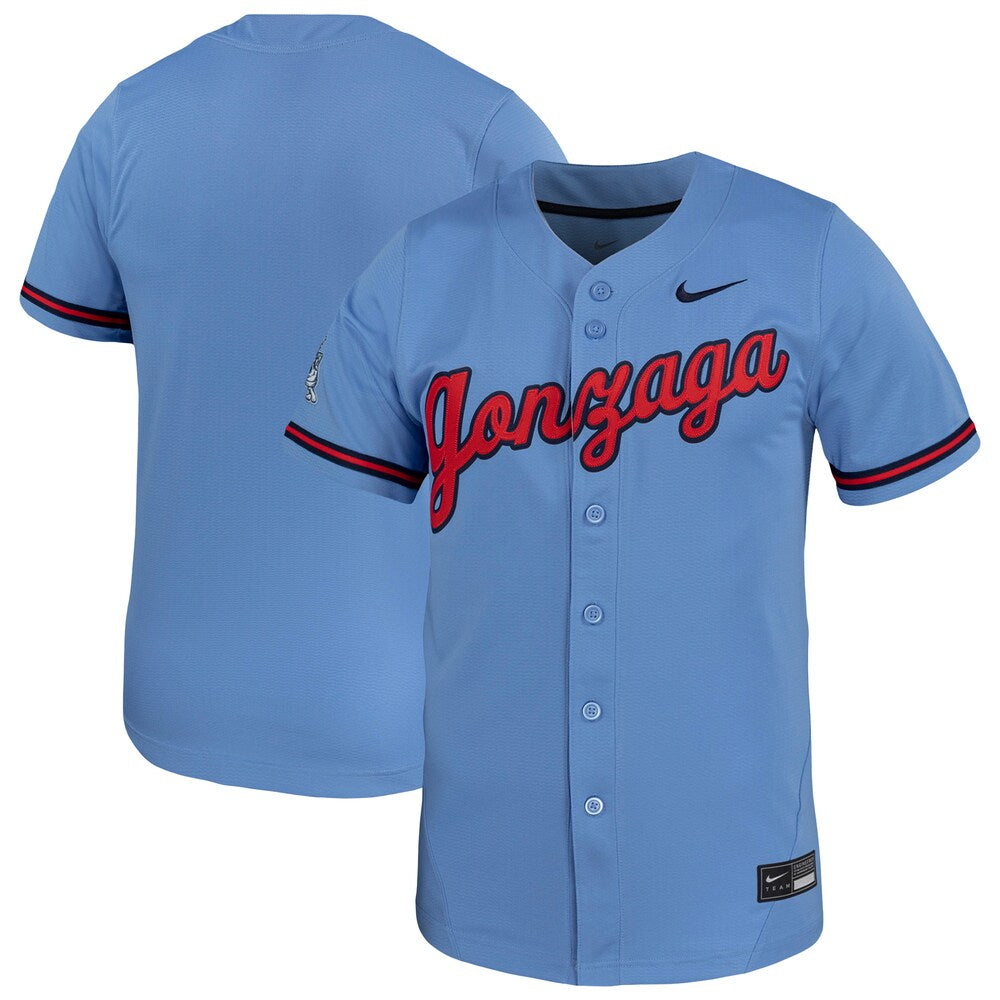 Light Blue Gonzaga Bulldogs Replica Baseball Jersey - retro stitched baseball jersey for Light Blue fans