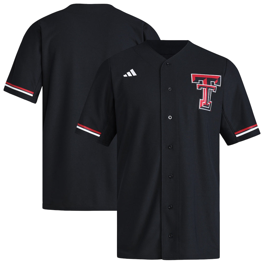 Black Texas Tech Red Raiders Replica Baseball Jersey - retro stitched baseball jersey for Black Texas fans
