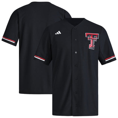 Black Texas Tech Red Raiders Replica Baseball Jersey - retro stitched baseball jersey for Black Texas fans