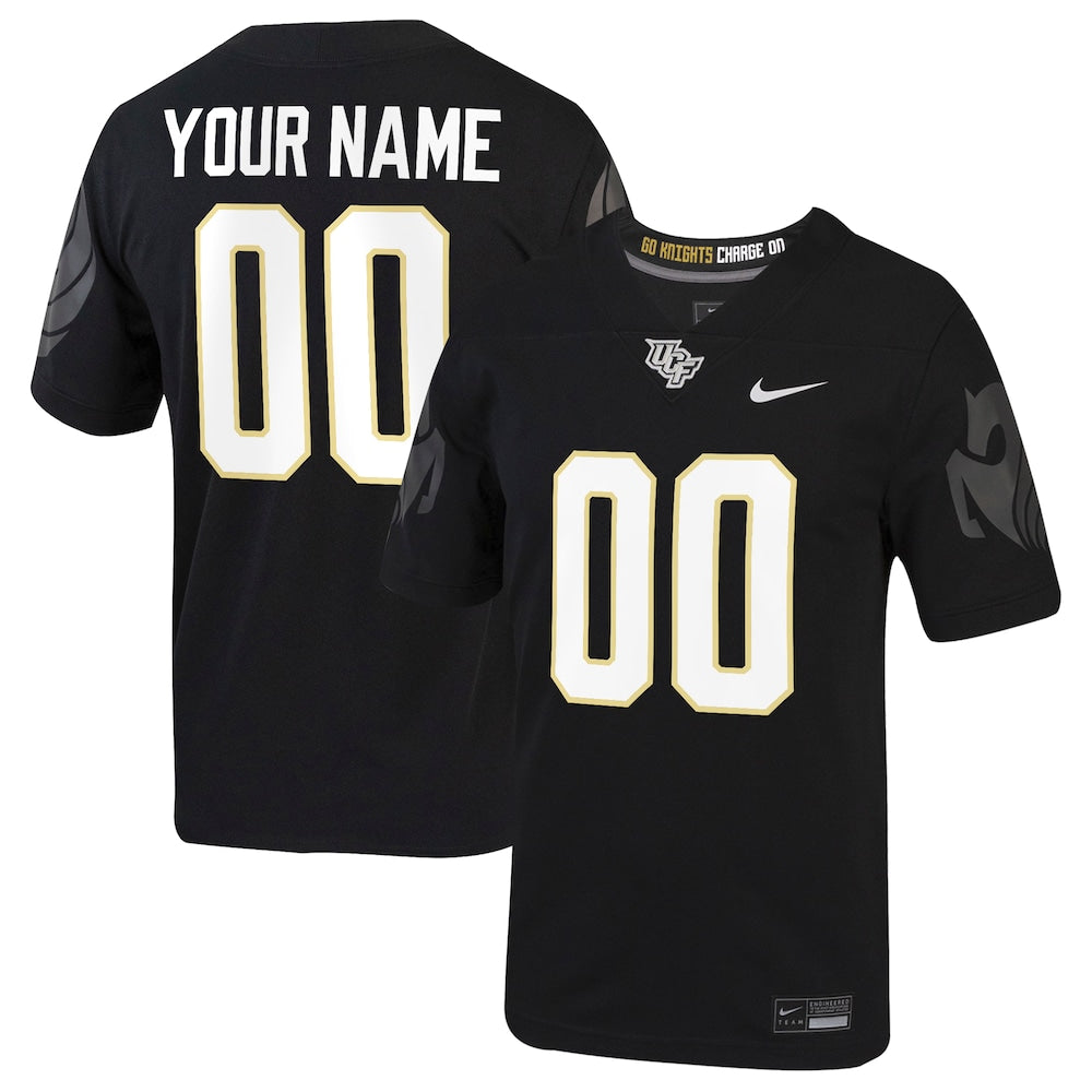 Black Ucf Knights Football Custom Game Jersey - retro stitched football jersey for Black Ucf fans