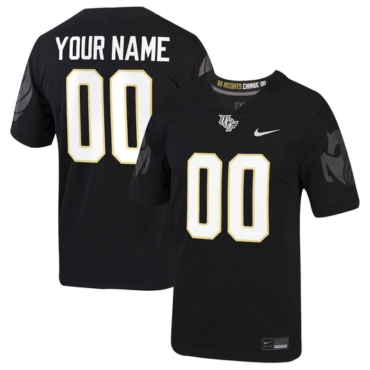Black Ucf Knights Football Custom Game Jersey - retro stitched football jersey for Black Ucf fans