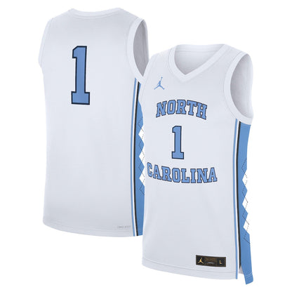 Jordan Brand White North Carolina Tar Heels Home Replica Basketball Jersey - retro stitched basketball jersey for Jordan Brand fans