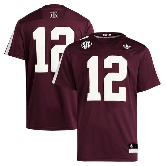 12 Maroon Texas Am Aggies Premier Strategy Jersey - retro stitched jersey jersey for 12 Maroon fans