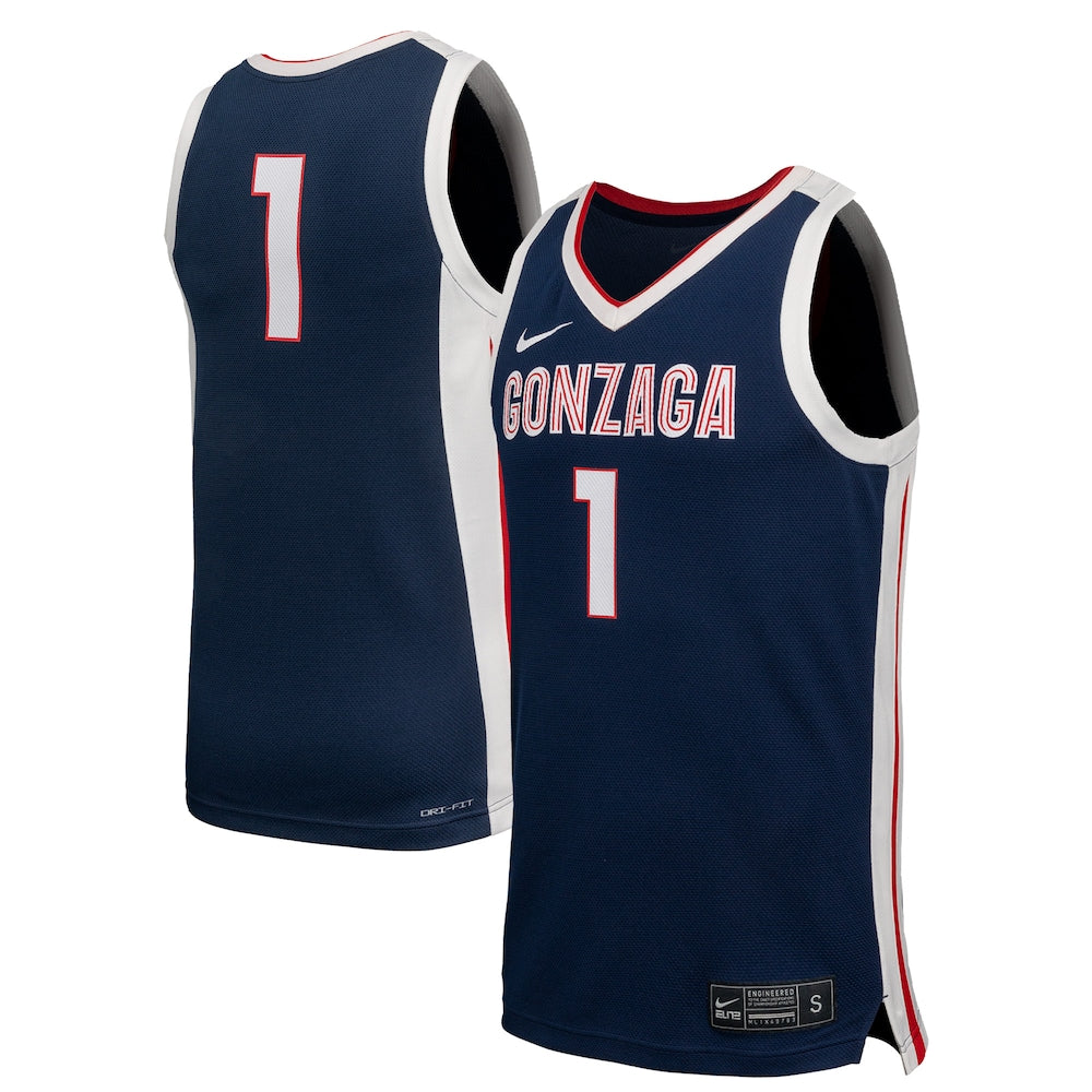 Navy Gonzaga Bulldogs Replica Basketball Jersey - retro stitched basketball jersey for Navy Gonzaga fans