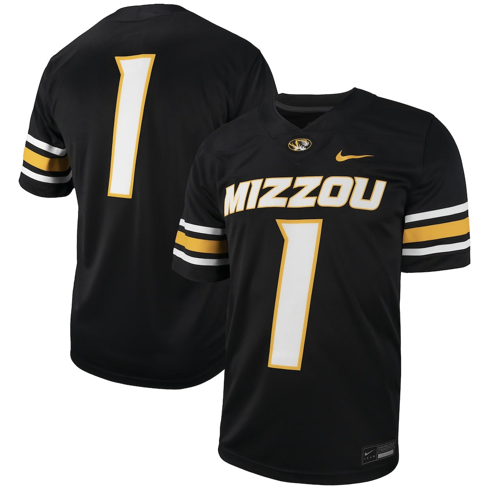 1 Black Missouri Tigers Untouchable Football Replica Jersey - retro stitched football jersey for 1 Black fans