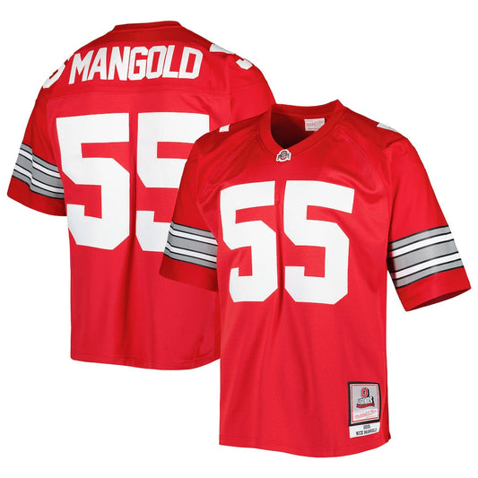 Nick Mangold Scarlet Ohio State Buckeyes Jersey - retro stitched jersey jersey for Nick Mangold fans