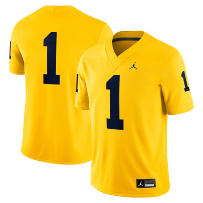 Jordan Brand 1 Maize Michigan Wolverines Alternate Game Jersey - retro stitched jersey jersey for Jordan Brand fans