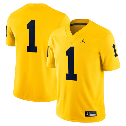 Jordan Brand 1 Maize Michigan Wolverines Alternate Game Jersey - retro stitched jersey jersey for Jordan Brand fans