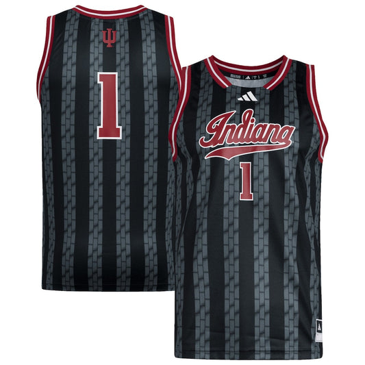 1 Black Indiana Hoosiers Replica Swingman Jersey - retro stitched jersey jersey for 1 Black fans