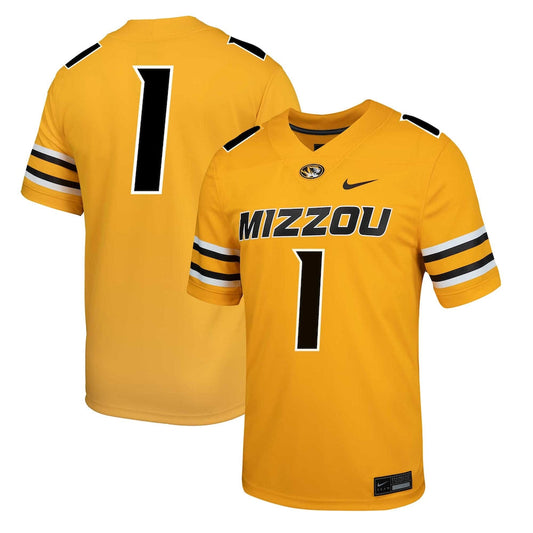 1 Gold Missouri Tigers Alternate Game Jersey - retro stitched jersey jersey for 1 Gold fans