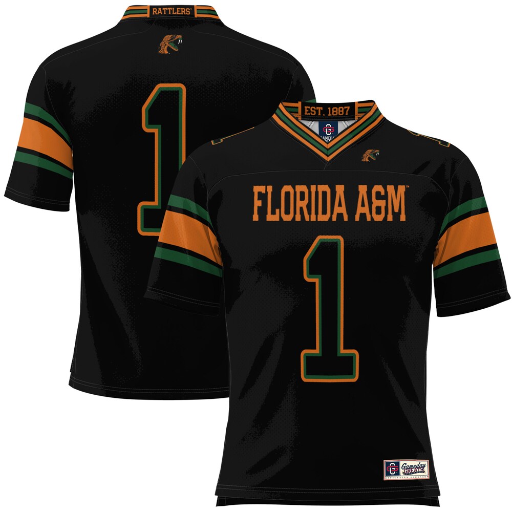 Gameday Greats 1 Black Florida Am Rattlers Football Jersey - retro stitched football jersey for Gameday Greats fans