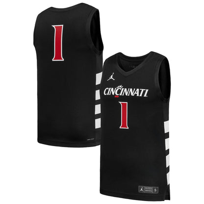 1 Black Cincinnati Bearcats Replica Basketball Jersey - retro stitched basketball jersey for 1 Black fans