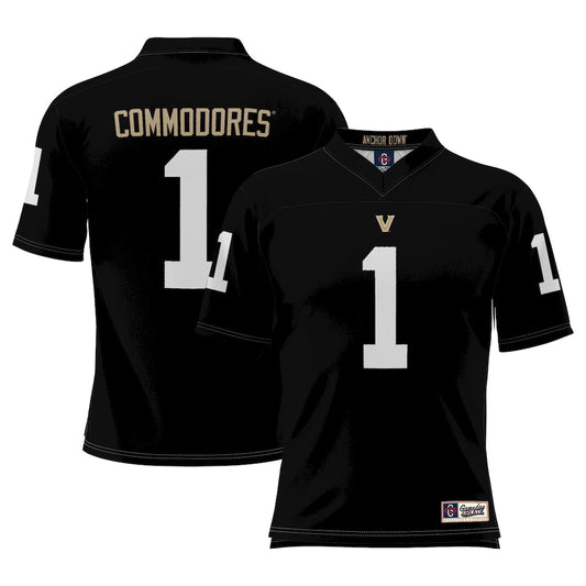 Gameday Greats 1 Black Vanderbilt Commodores Football Jersey - retro stitched football jersey for Gameday Greats fans