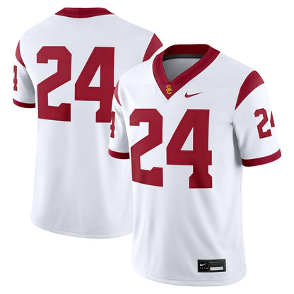 24 White Usc Trojans Game Jersey - retro stitched jersey jersey for 24 White fans