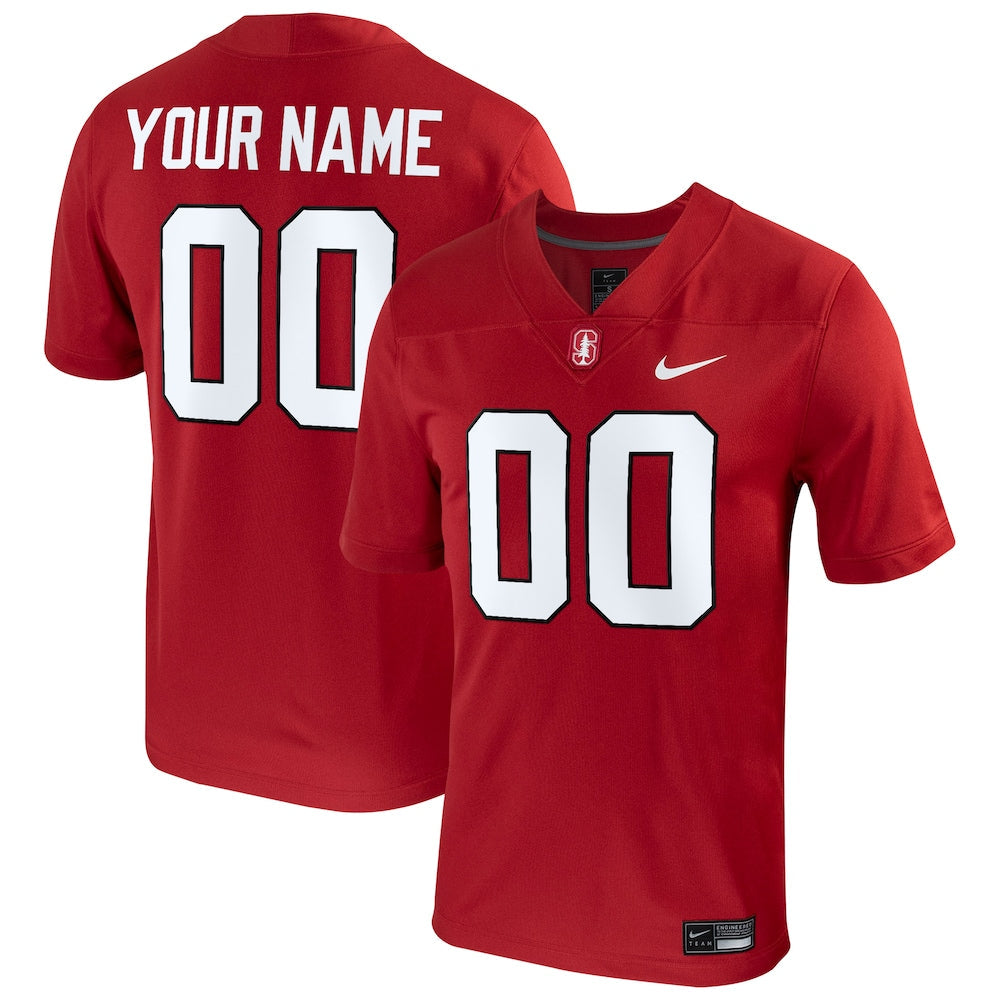 Cardinal Stanford Cardinal Football Custom Game Jersey - retro stitched football jersey for Cardinal Stanford fans