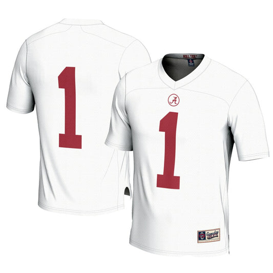 Gameday Greats 1 White Alabama Crimson Tide Football Jersey - retro stitched football jersey for Gameday Greats fans