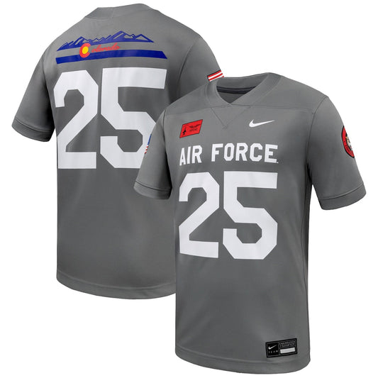 25 Gray Air Force Falcons Apls Fighting Falcon Collection Football Game Jersey - retro stitched football jersey for 25 Gray fans