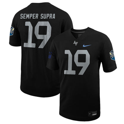 19 Black Air Force Falcons Space Force Rivalry Alternate Game Football Jersey - retro stitched football jersey for 19 Black fans