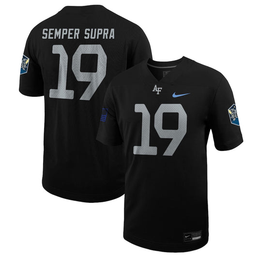 19 Black Air Force Falcons Space Force Rivalry Alternate Game Football Jersey - retro stitched football jersey for 19 Black fans