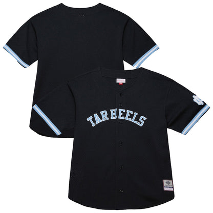 Black North Carolina Tar Heels On The Clock Full Button Fashion Jersey - retro stitched jersey jersey for Black North fans