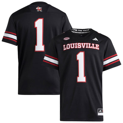 1 Black Louisville Cardinals Premier Strategy Jersey - retro stitched jersey jersey for 1 Black fans