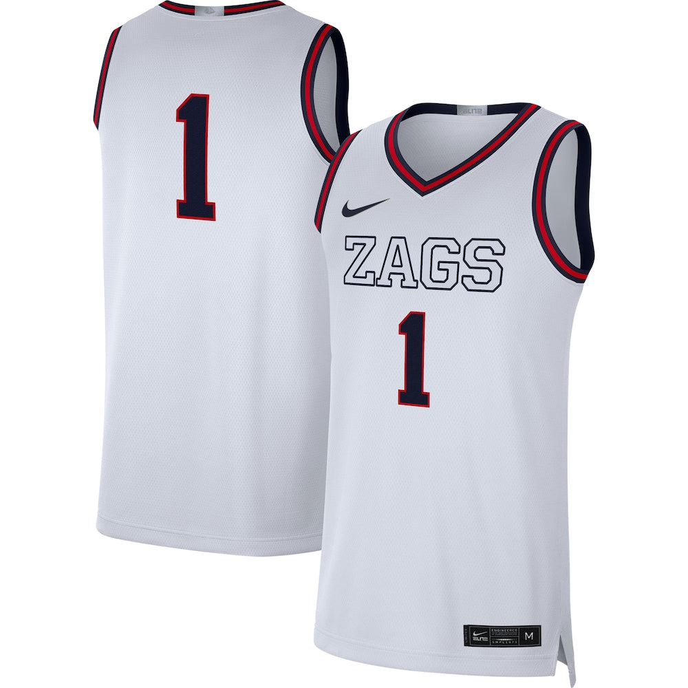 White Gonzaga Bulldogs Limited Basketball Jersey - retro stitched basketball jersey for White Gonzaga fans
