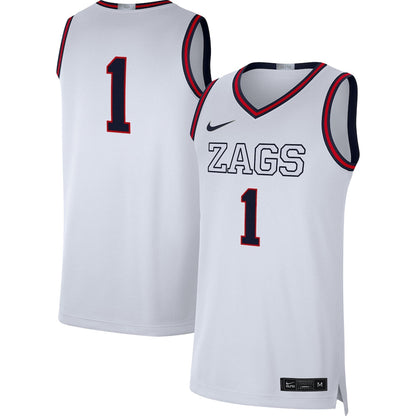 White Gonzaga Bulldogs Limited Basketball Jersey - retro stitched basketball jersey for White Gonzaga fans