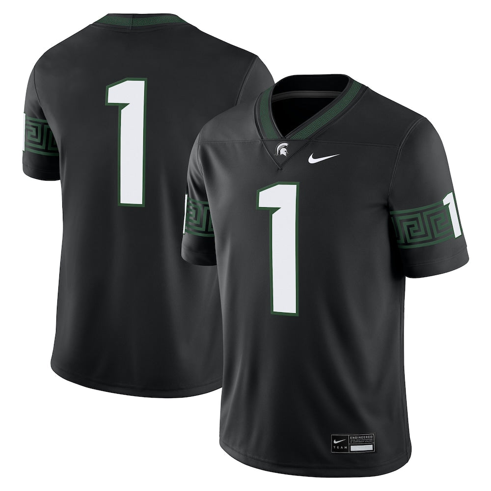 Black Michigan State Spartans Alternate Game Jersey - retro stitched jersey jersey for Black Michigan fans