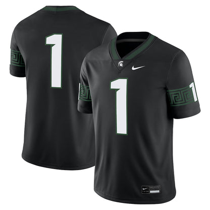 Black Michigan State Spartans Alternate Game Jersey - retro stitched jersey jersey for Black Michigan fans