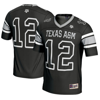 Gameday Greats 12 Black Texas Am Aggies Football Lightweight Fashion Jersey - retro stitched football jersey for Gameday Greats fans