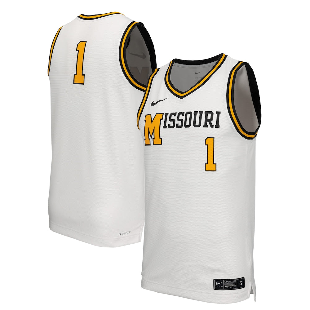 White Missouri Tigers Retro Replica Basketball Jersey - retro stitched basketball jersey for White Missouri fans