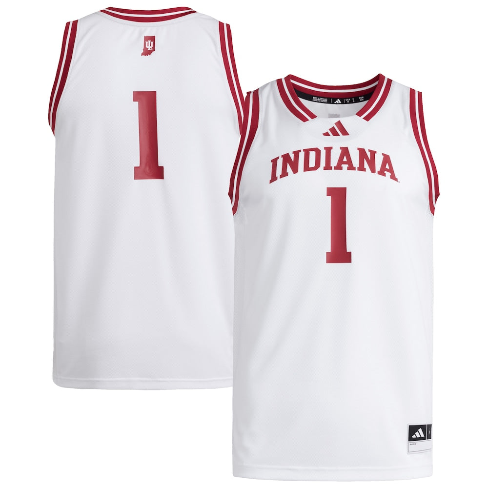 1 White Indiana Hoosiers Replica Swingman Jersey - retro stitched jersey jersey for 1 White fans