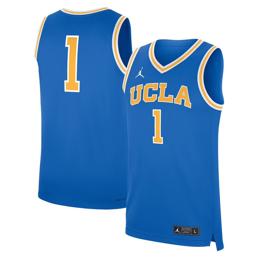Jordan Brand Blue Ucla Bruins Road Replica Basketball Jersey - retro stitched basketball jersey for Jordan Brand fans
