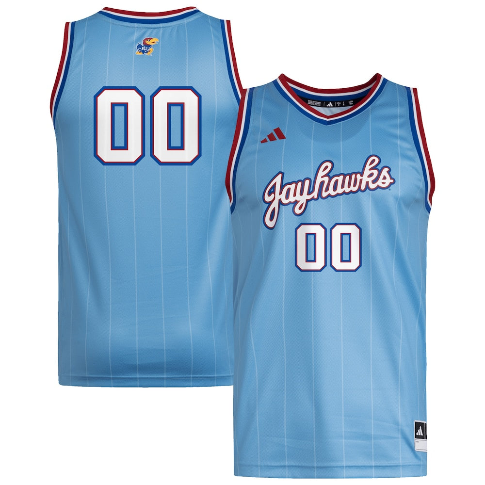 00 Light Blue Kansas Jayhawks Replica Swingman Jersey - retro stitched jersey jersey for 00 Light fans