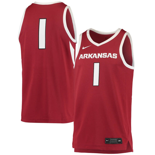 1 Crimson Arkansas Razorbacks Replica Jersey - retro stitched jersey jersey for 1 Crimson fans