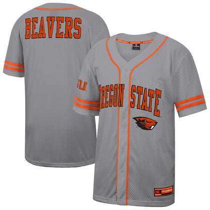 Colosseum Gray Oregon State Beavers Free Spirited Baseball Jersey - retro stitched baseball jersey for Colosseum Gray fans