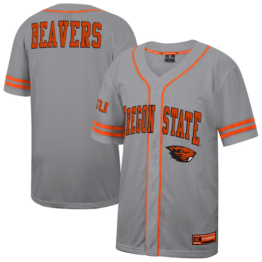 Colosseum Gray Oregon State Beavers Free Spirited Baseball Jersey - retro stitched baseball jersey for Colosseum Gray fans